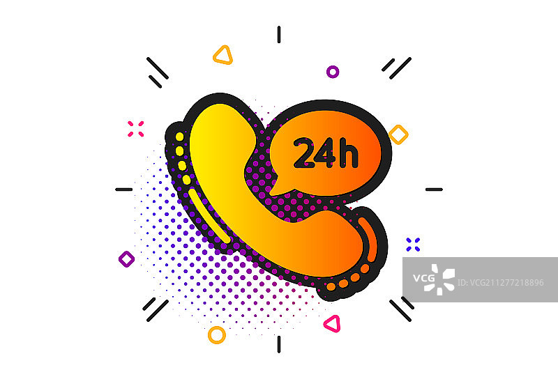 24小时服务呼叫支持图标图片素材