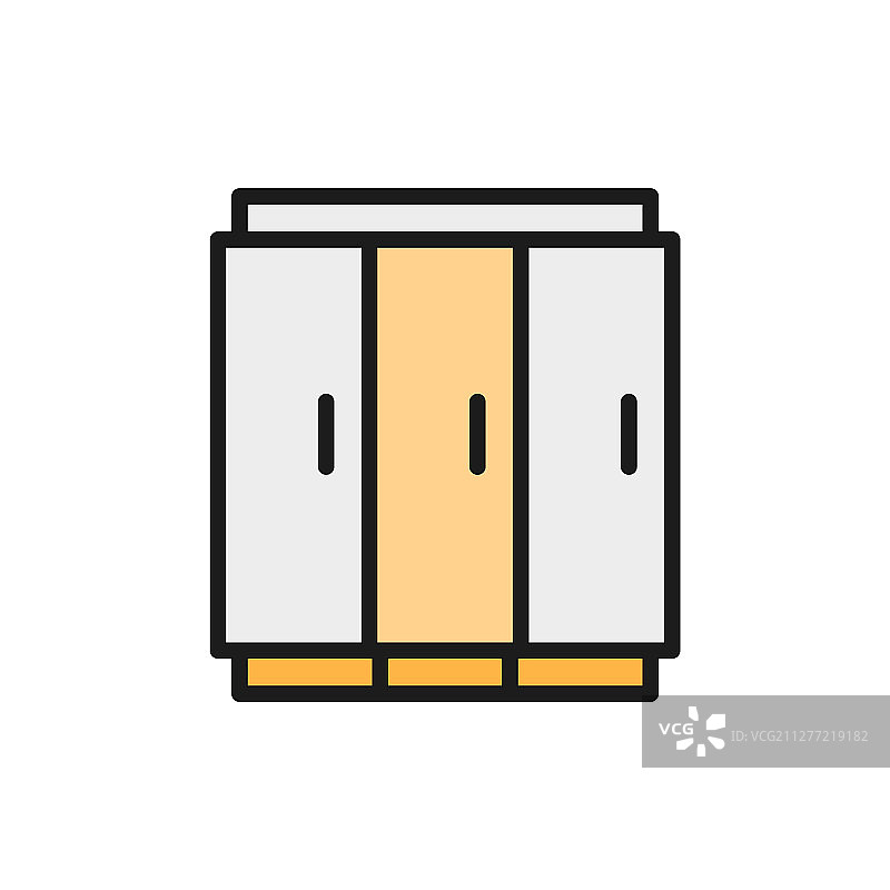 三门冰箱，饮料专用扁平风格图片素材