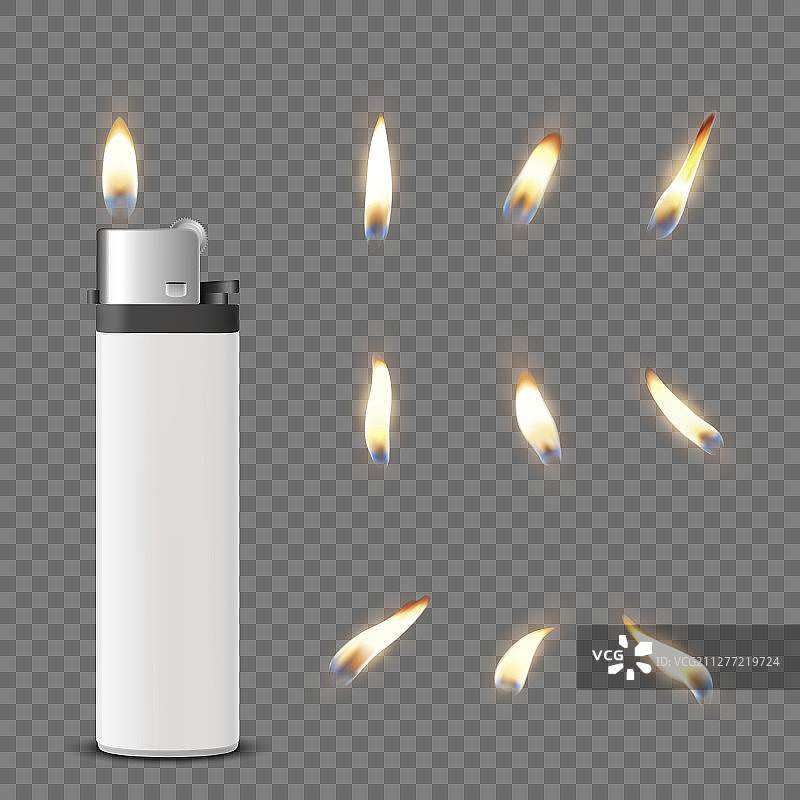 3D逼真白色空白打火机图片素材