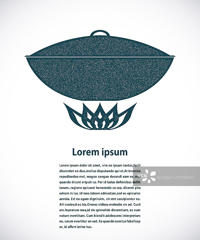 白色背景火焰煎锅Grunge风格矢量图图片素材