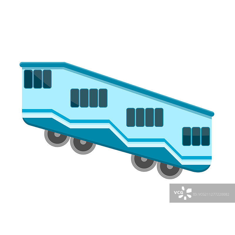 白色背景上的彩色矢量缆车。城市交通设计元素图片素材