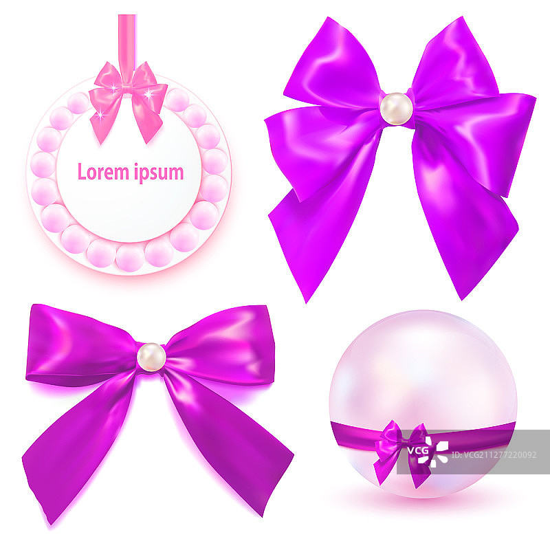 白色背景上的紫色绶带奖章抽象装饰矢量图图片素材