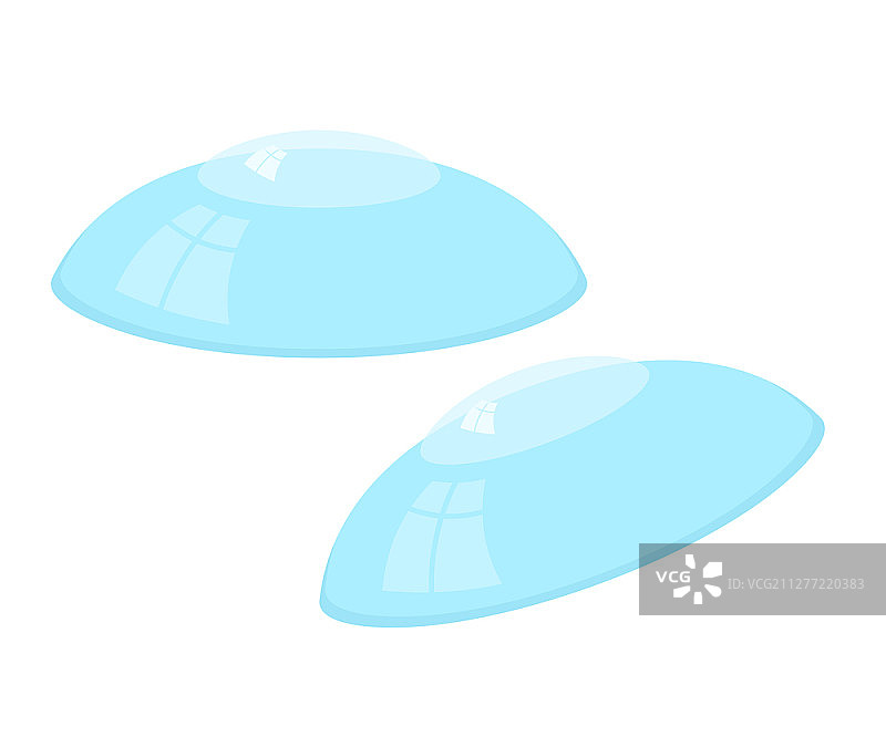 白色背景上的隐形眼镜矢量插画，卡通风格隐形眼镜，医学和眼部护理主题图片素材