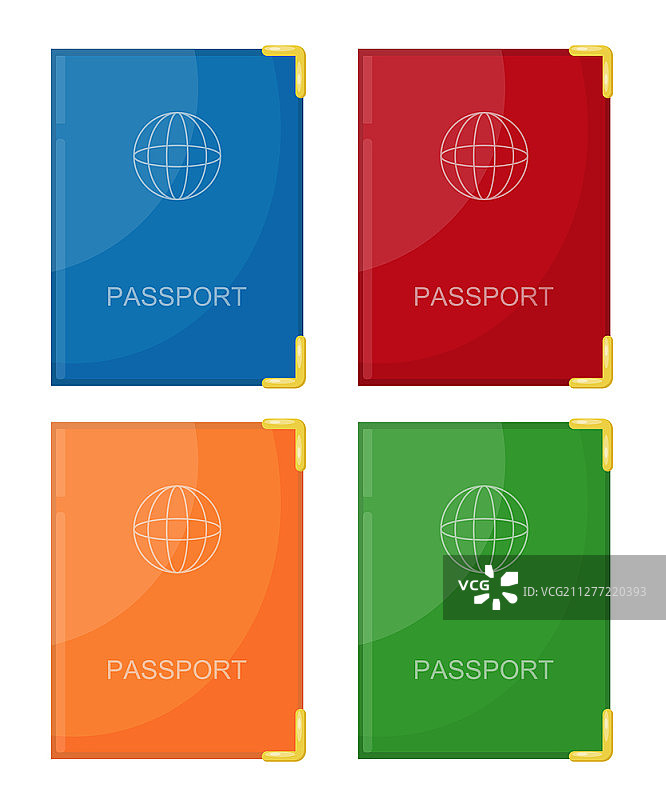 彩色护照矢量插画图片素材