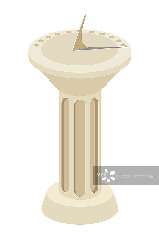 大理石柱上的日晷矢量图图片素材