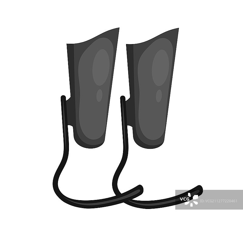 黑色现代假肢腿矢量插画：残奥会跑步者专用图片素材