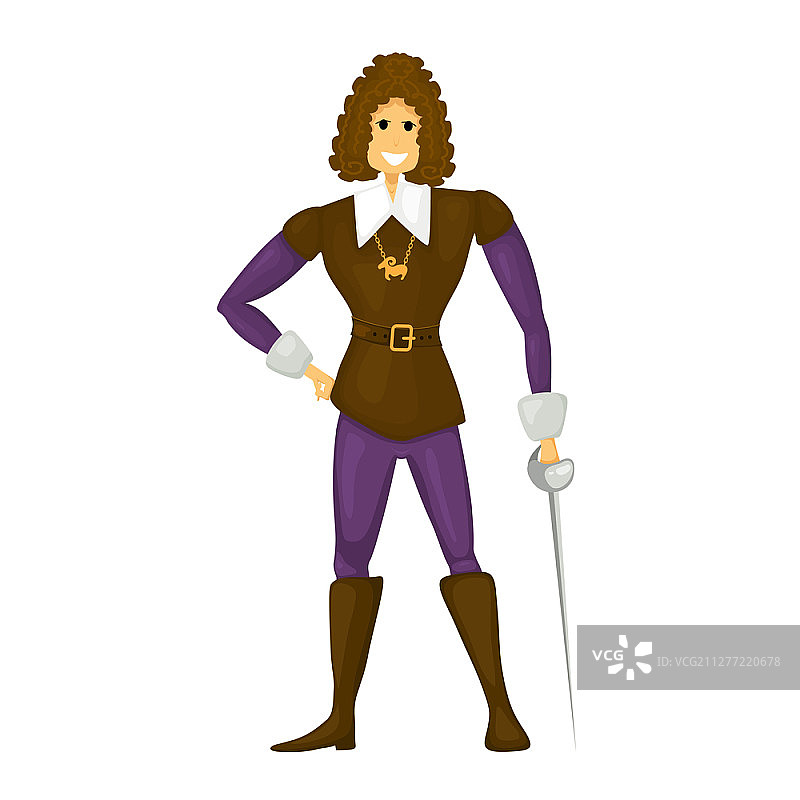 白色背景上笑容满面的纸板王子抽象矢量插画图片素材