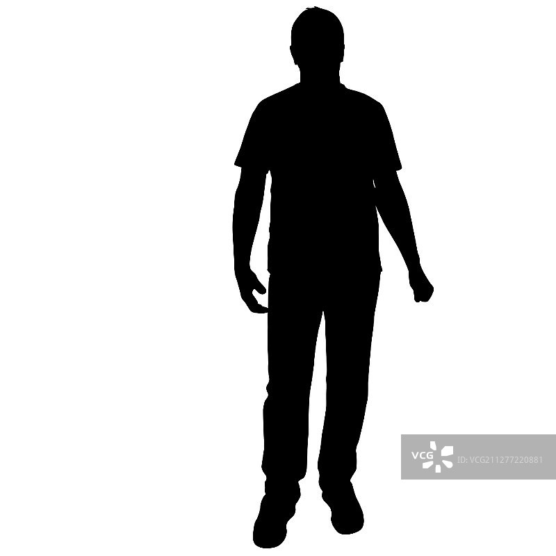 站立的男人黑色剪影图片素材