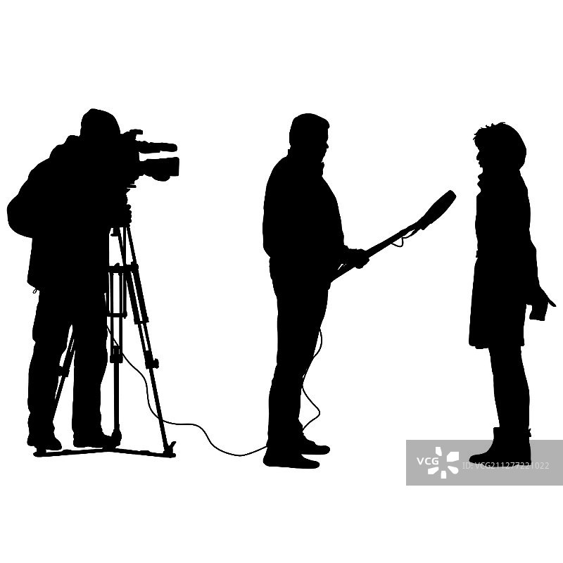 移除记者的操作员剪影图片素材