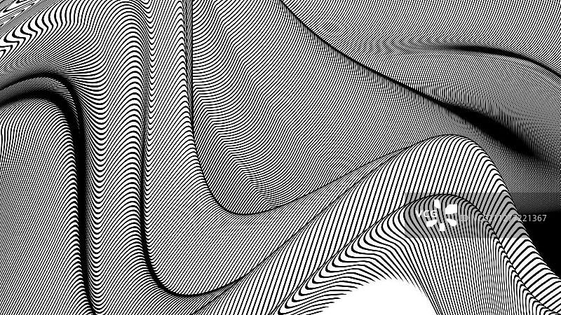 2.5D条纹波浪抽象背景图片素材