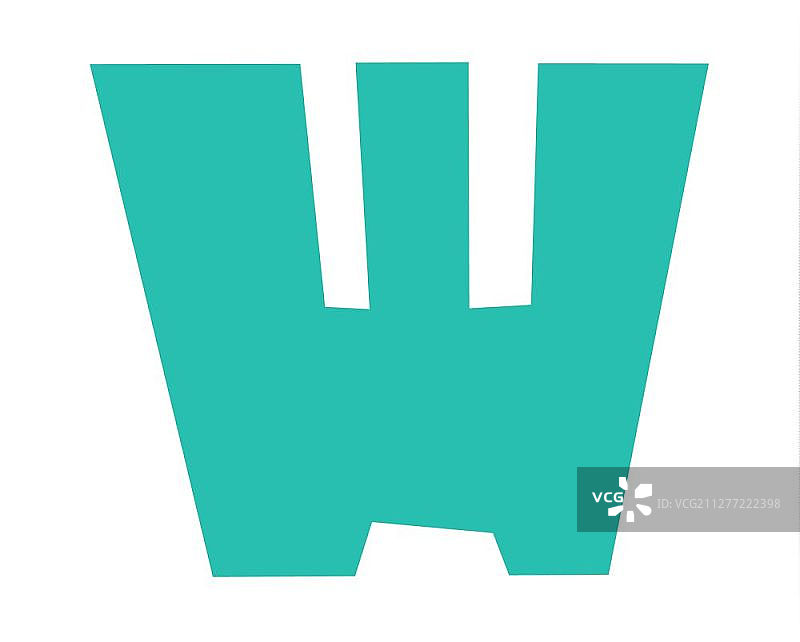 彩色纸张剪裁字母W图片素材