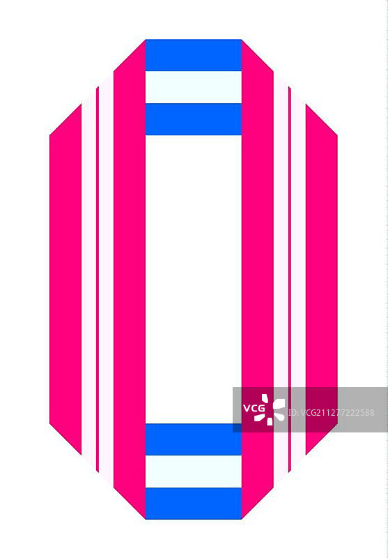 时尚字母O：纸带折叠大写字母矢量图图片素材