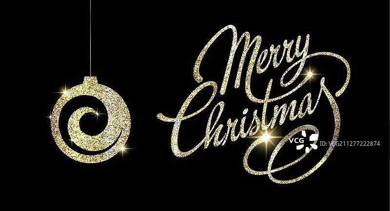 带有圣诞快乐文本的圣诞贺卡图片素材