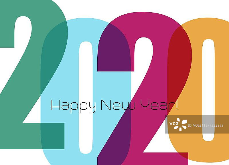 2020新年快乐祝福矢量插画图片素材