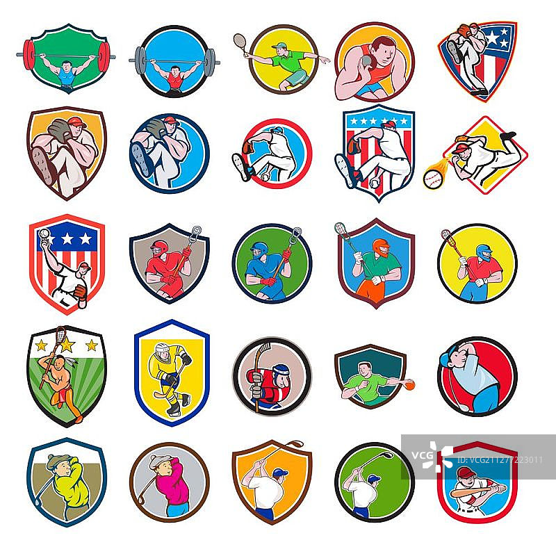 卡通人物体育运动图标合集图片素材