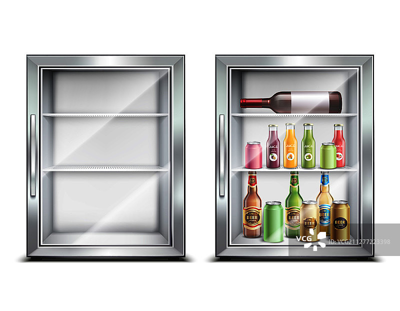 带两个迷你冰箱的冰箱写实素材图片素材