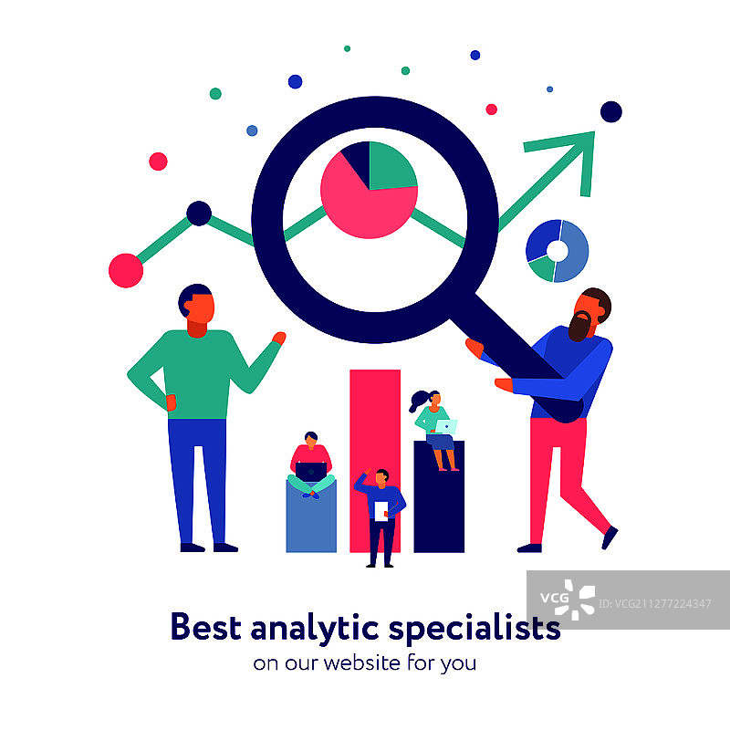 用于提高业务效率的专业数据分析专家扁平风网站banner矢量插画图片素材