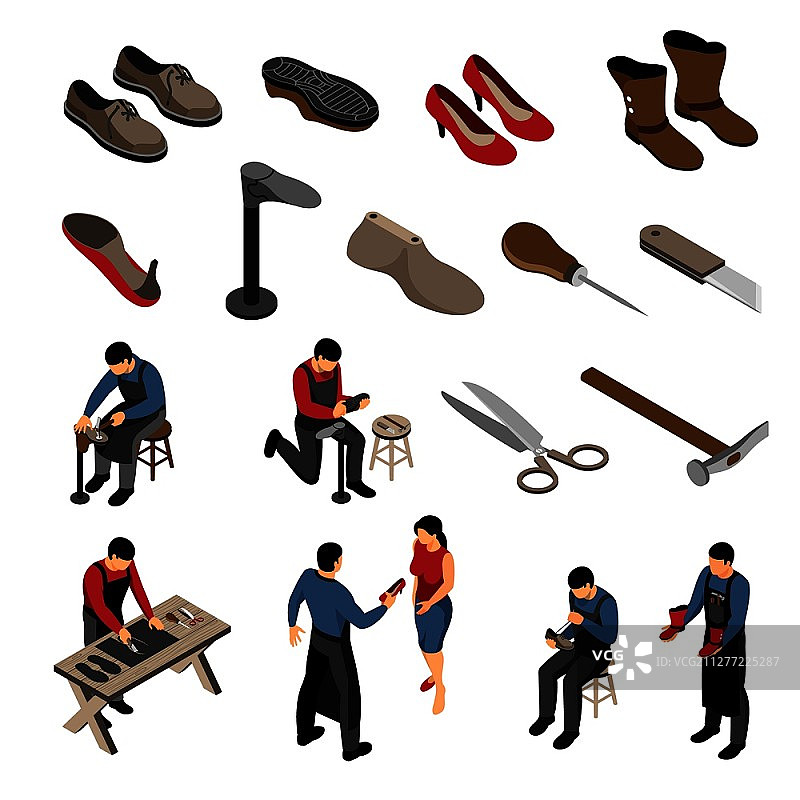 2.5D男女鞋模型与人物图片素材