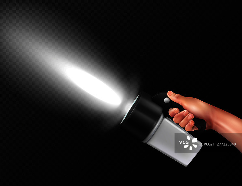手持高流明手电筒矢量插画图片素材