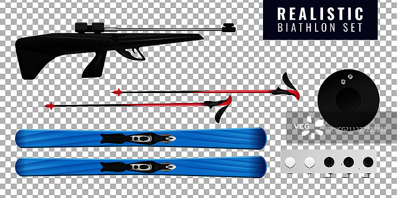 逼真透明的冬季两项图标图片素材