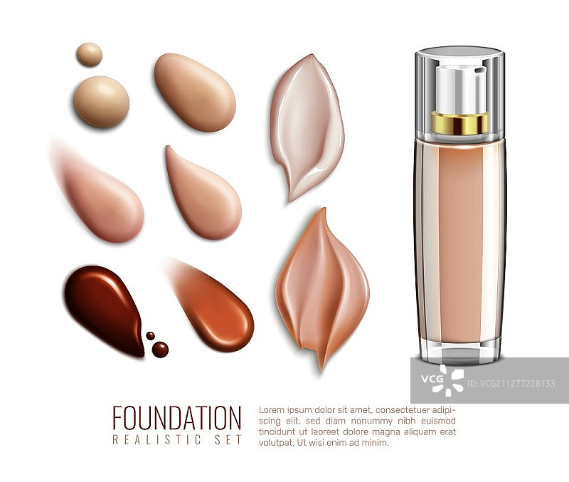 不同肤色地基涂抹写实图标集矢量图图片素材
