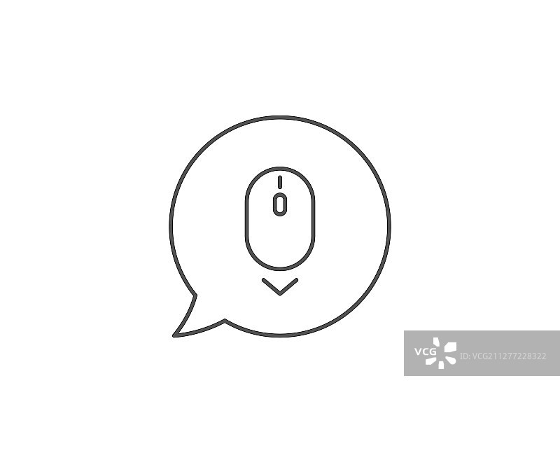 向下滚动鼠标线条图标滚动屏幕标志图片素材
