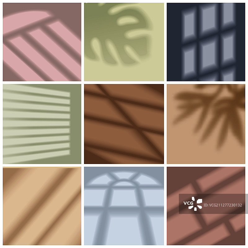 逼真的窗户光影效果矢量素材图片素材