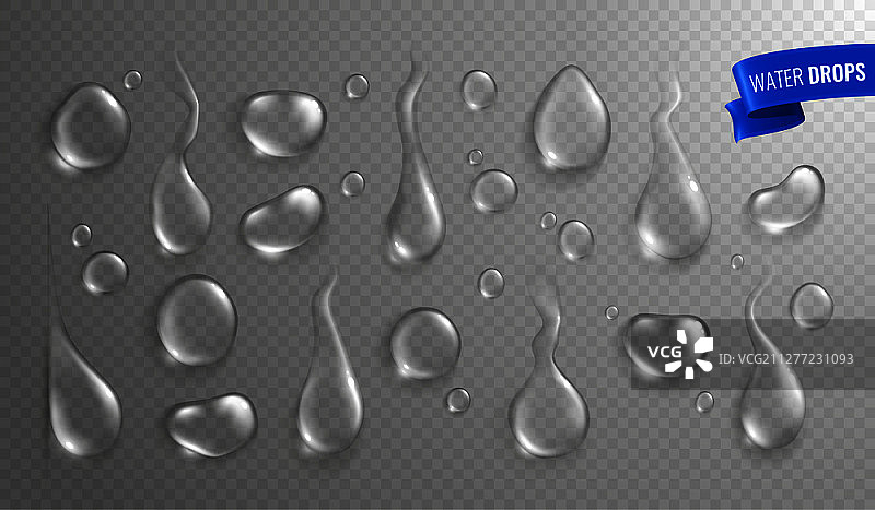 雾化玻璃上的水滴单色矢量图图片素材