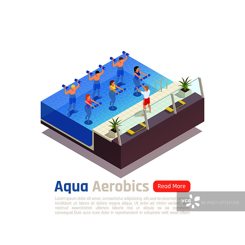水中健身低强度训练2.5D图（含水中有氧训练课程）图片素材