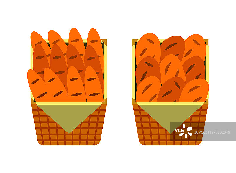 有烘焙食品的柜台摊位。载体架与面包和糕点产品，生面团和面包，牛角面包和烤面包的法棍隔离。柜台摊位烘焙食品产品。馒头和面包图片素材