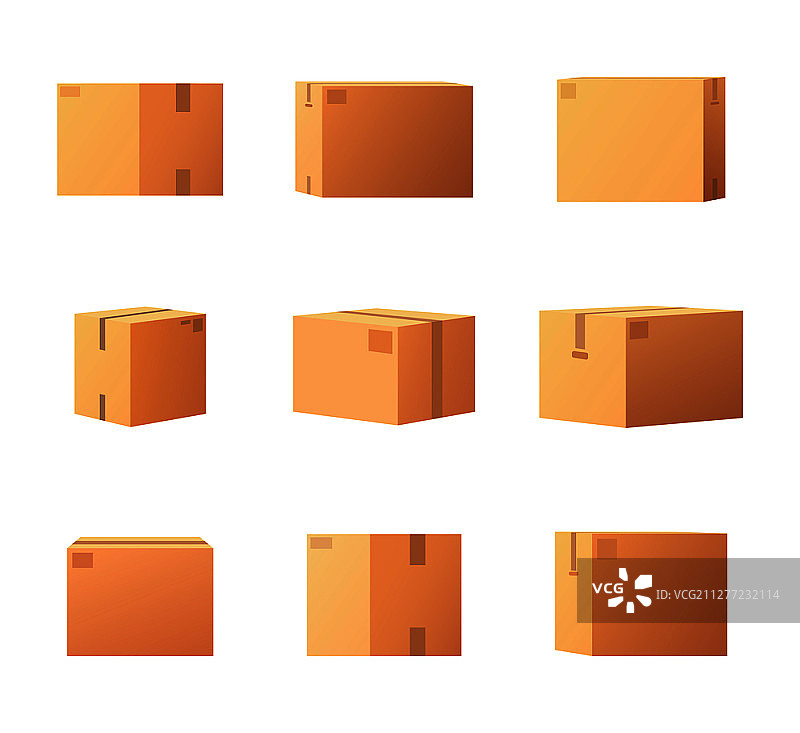 物品包裹盒（孤立图标集）图片素材