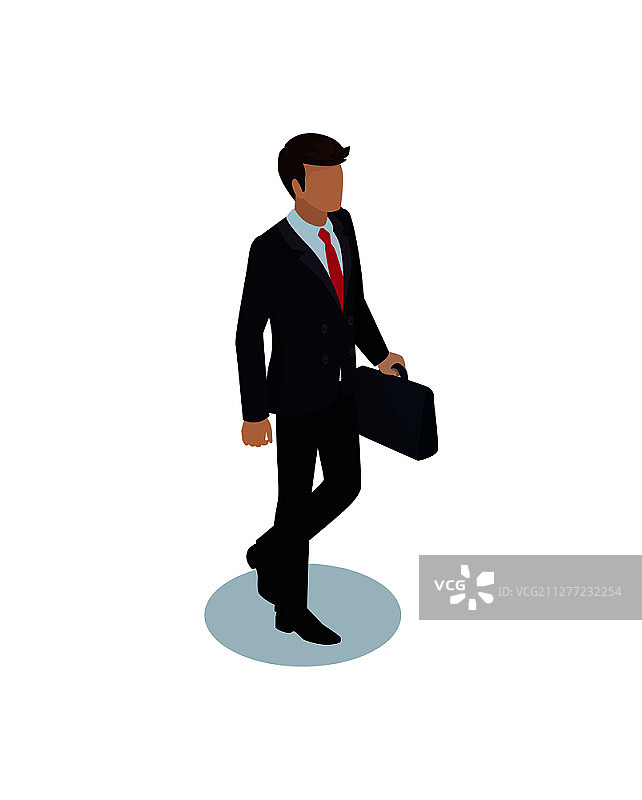 手提公文包的商人矢量插画图片素材