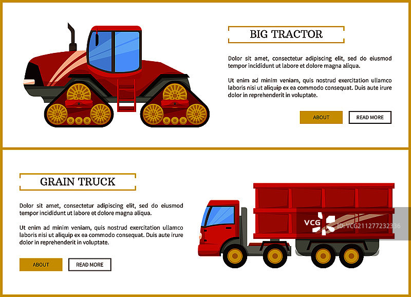 拖拉机和运粮卡车海报图片素材