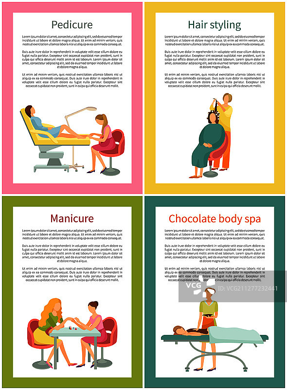 修脚和巧克力身体护理套装矢量图图片素材