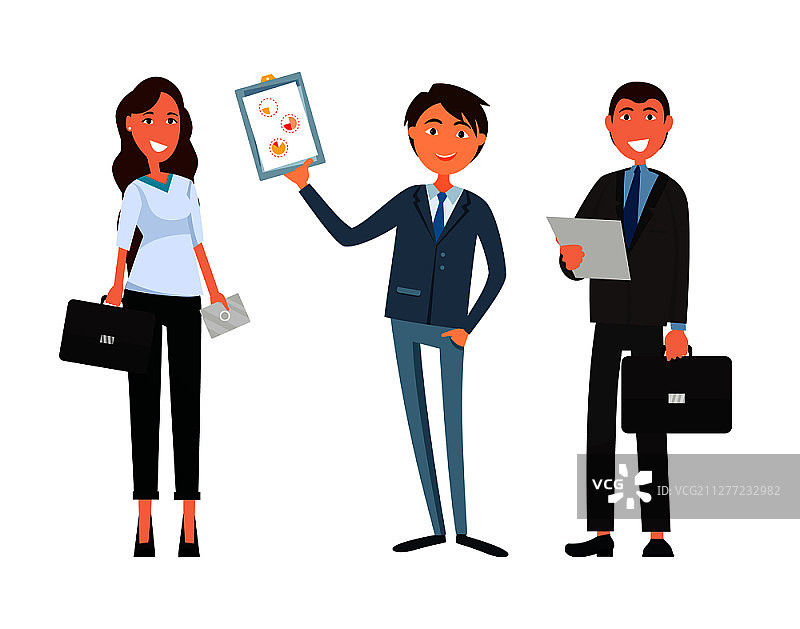女商人和男商人商务会议矢量图（合作伙伴协作、团队合作、战略规划、公司同谋和老板）图片素材