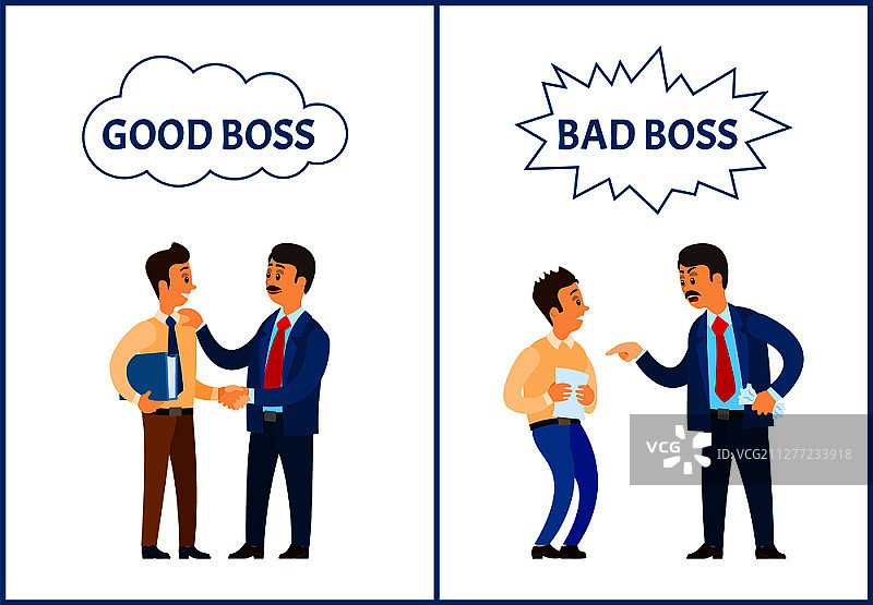好坏老板与职场领导图片素材