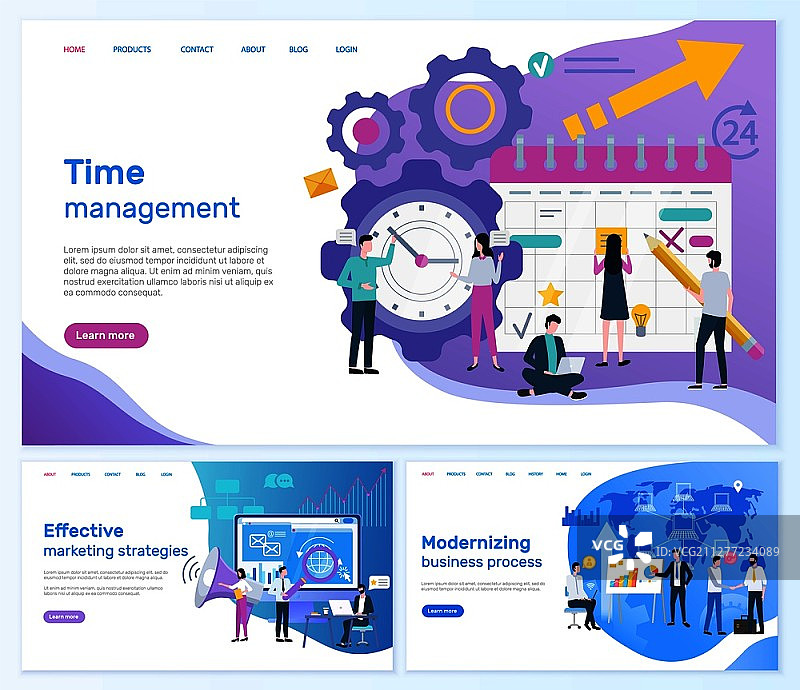 时间管理，有效的营销策略矢量图片素材
