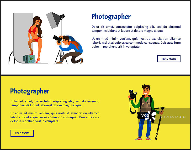 摄影师为比基尼女孩和记者拍摄照片图片素材