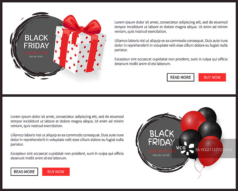 黑色星期五促销，礼品盒和氦气球促销标签图片素材