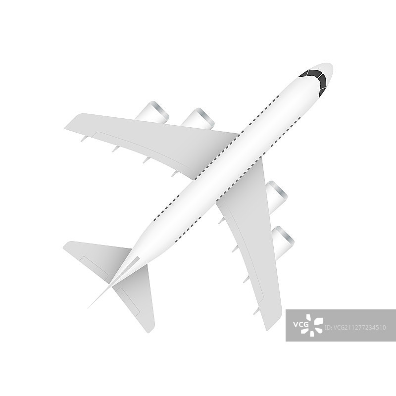 白色背景中的白色飞机轮廓图片素材
