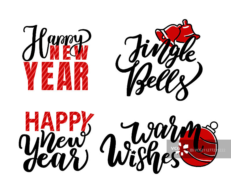圣诞快乐，铃儿响叮当，温馨祝福印，文字矢孤立。寒假拜年，手绘书法涂鸦。圣诞快乐印刷，字母向量隔离图片素材