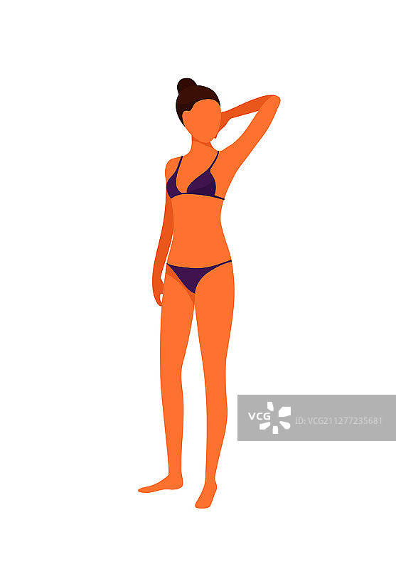 水疗沙龙比基尼女子矢量图：准备好进行护理的模特图片素材