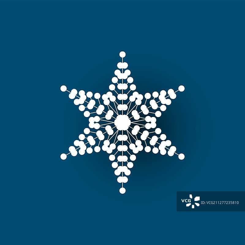 蓝色背景上孤立的雪花剪纸图标。冬季符号，圣诞节雪花新年和圣诞节标志，冰冻水晶冰冻元素，矢量纸张对象。图片素材