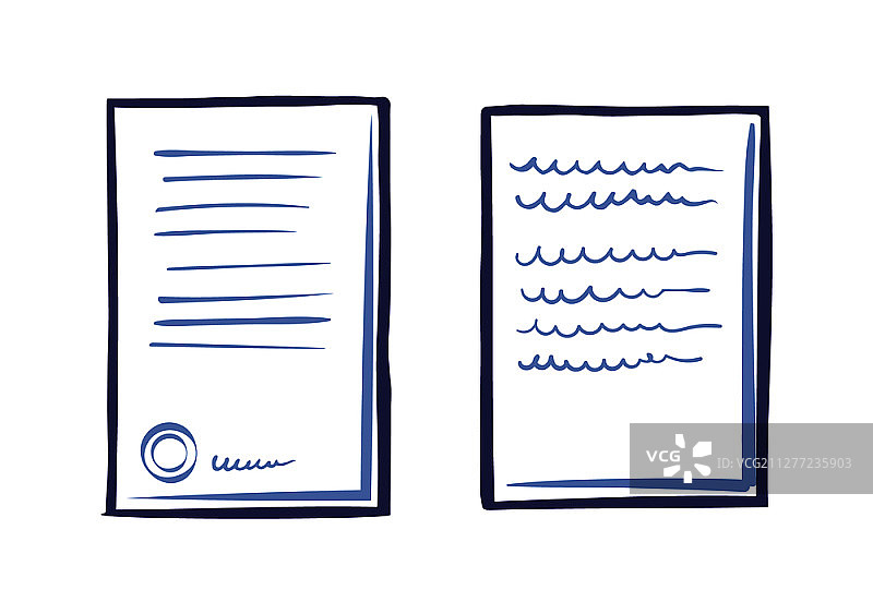 商业文档模板、Web应用程序信函样本、线条艺术草图图片素材