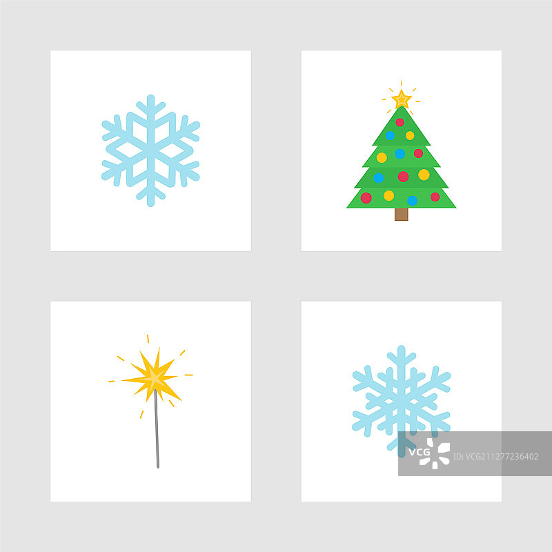 圣诞节假日冬季符号独立图标矢量图图片素材