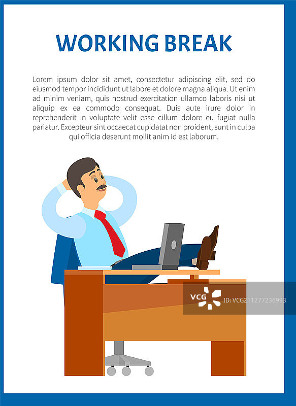 工作休息，老板在办公室休息，把腿放在桌子上图片素材