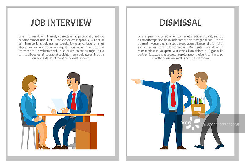 员工招聘与解雇海报：办公室职位空缺面试图片素材