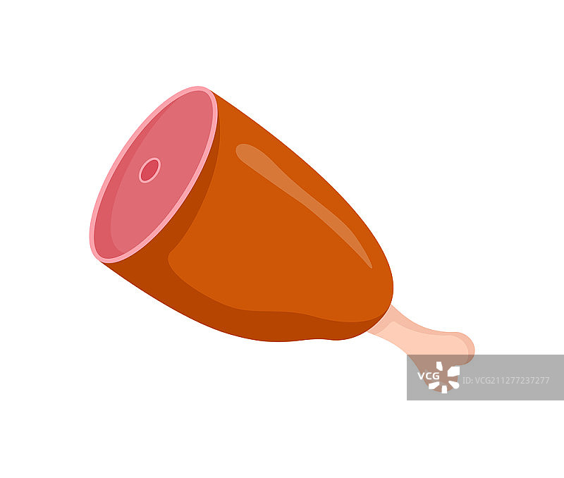 卡通风格的烤肉用新鲜肉类产品腿矢量标志图片素材