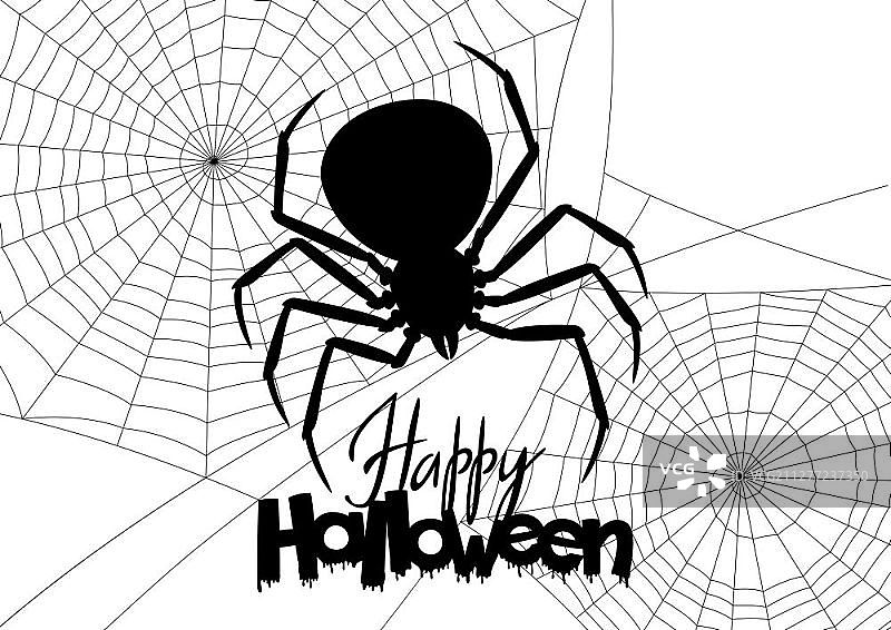 带有黑寡妇蜘蛛的万圣节背景图片素材