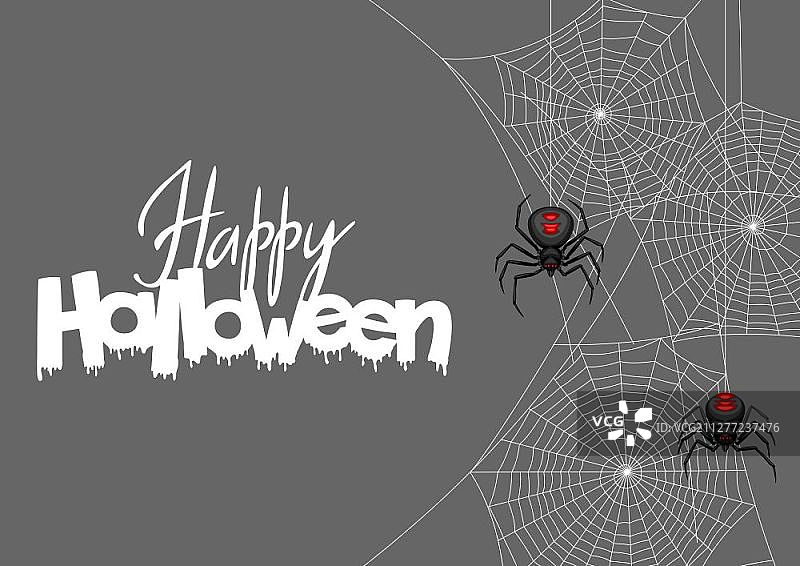 黑寡妇蜘蛛背景，万圣节banner图片素材